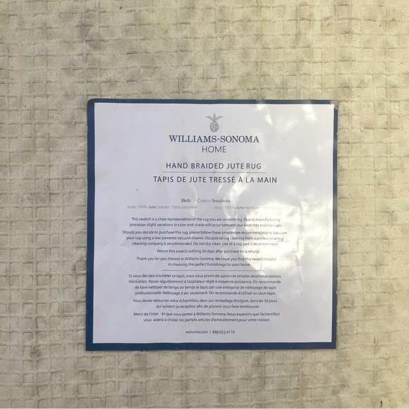 Williams Sonoma Accents 4 Williams Sonoma Hand Braided Jute Rug